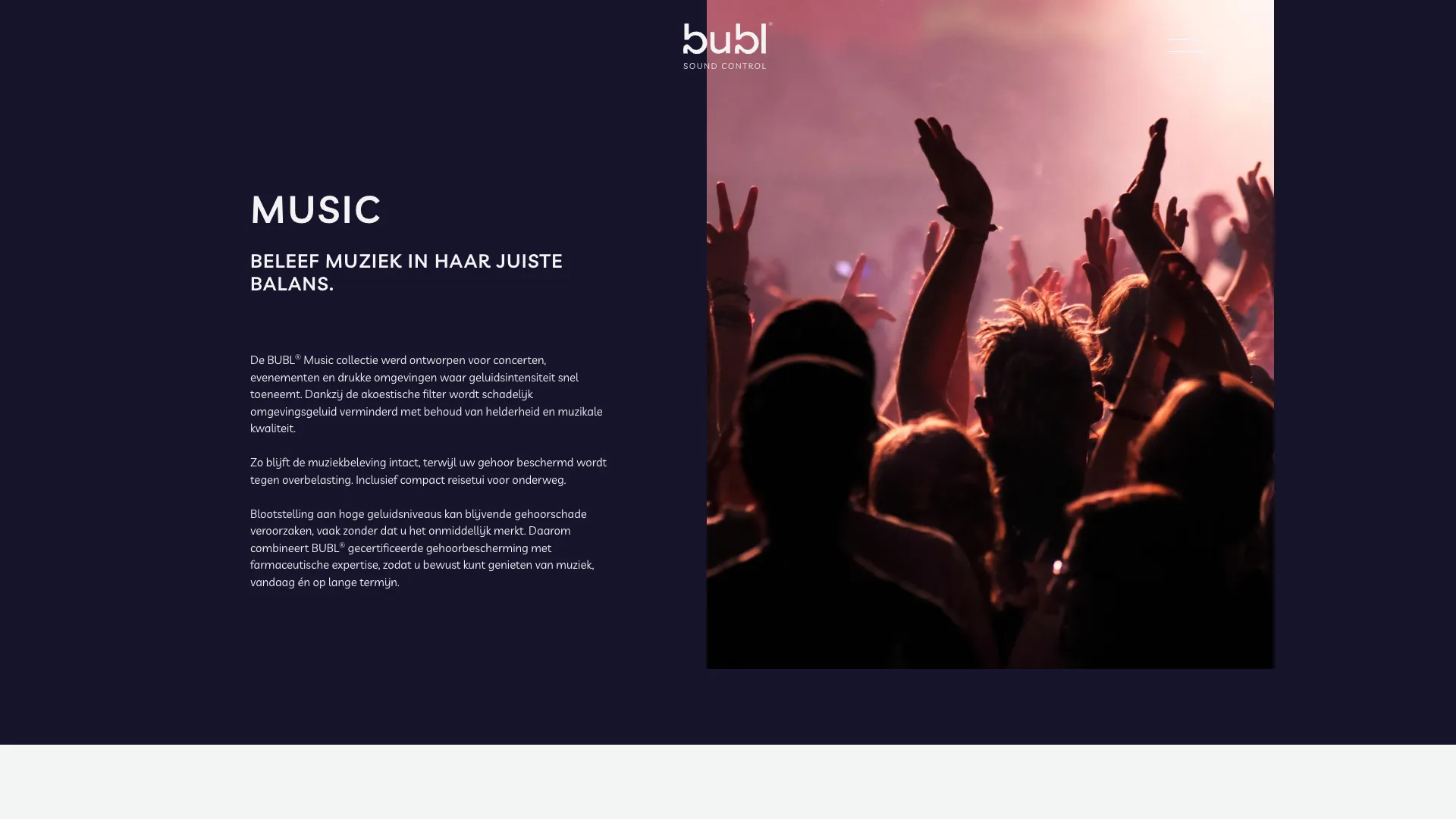 Collectiepagina Music met een concertfoto