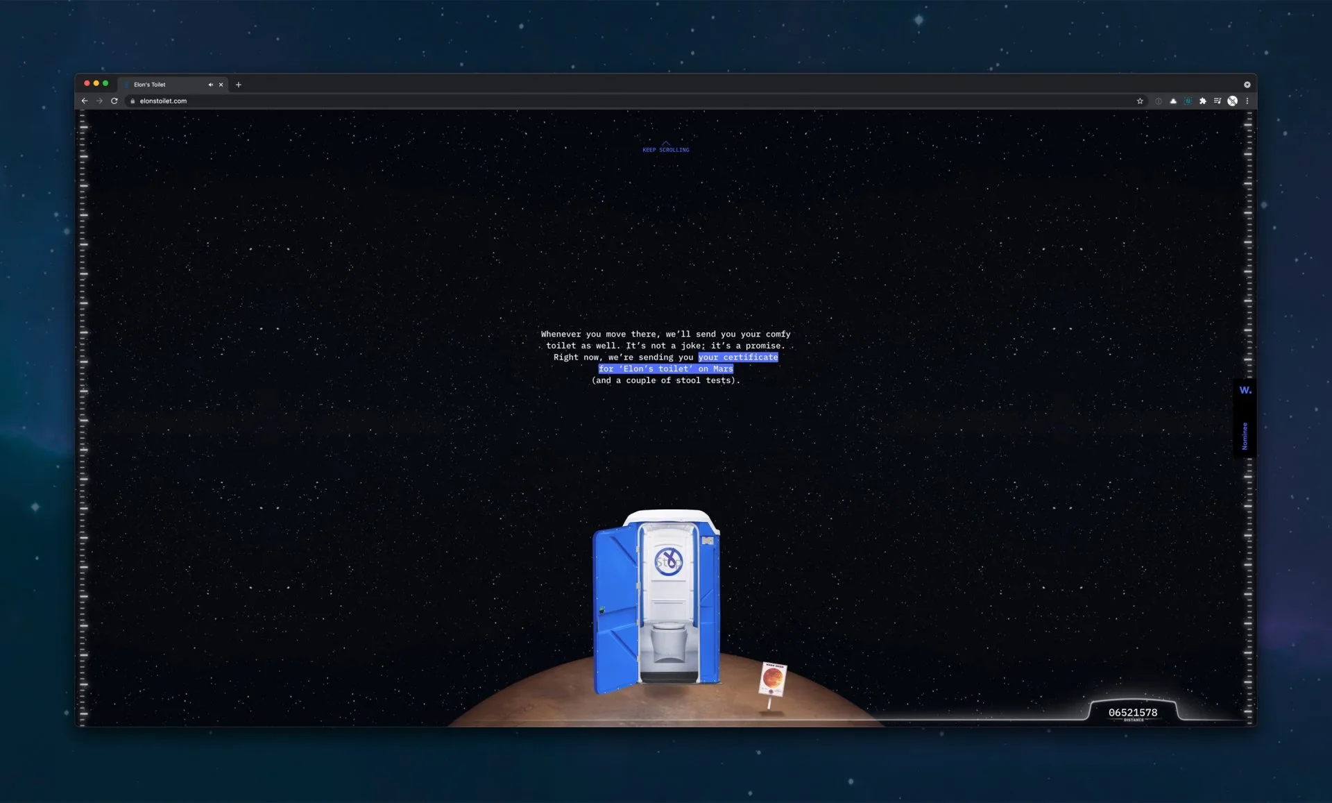 Mars landing