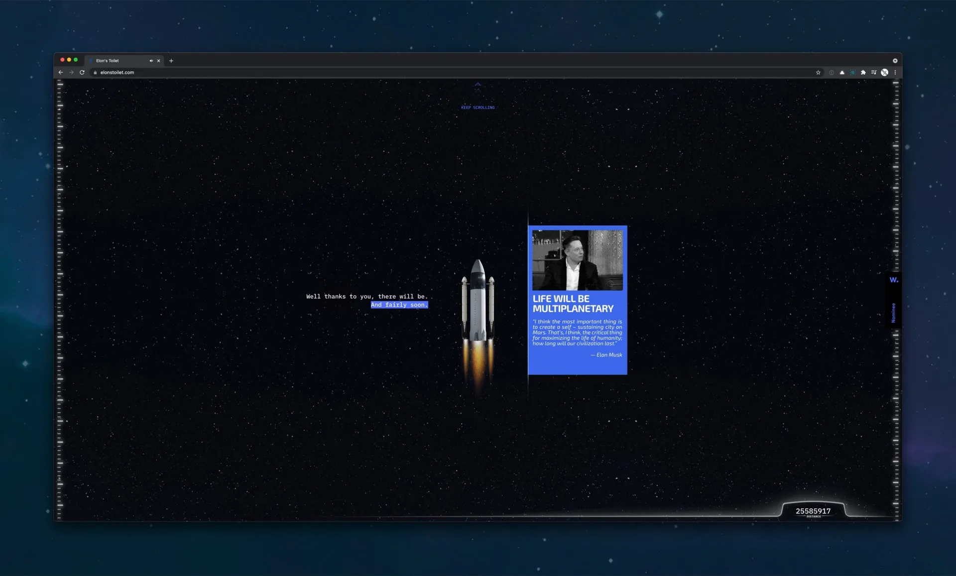 SpaceX rocket animation