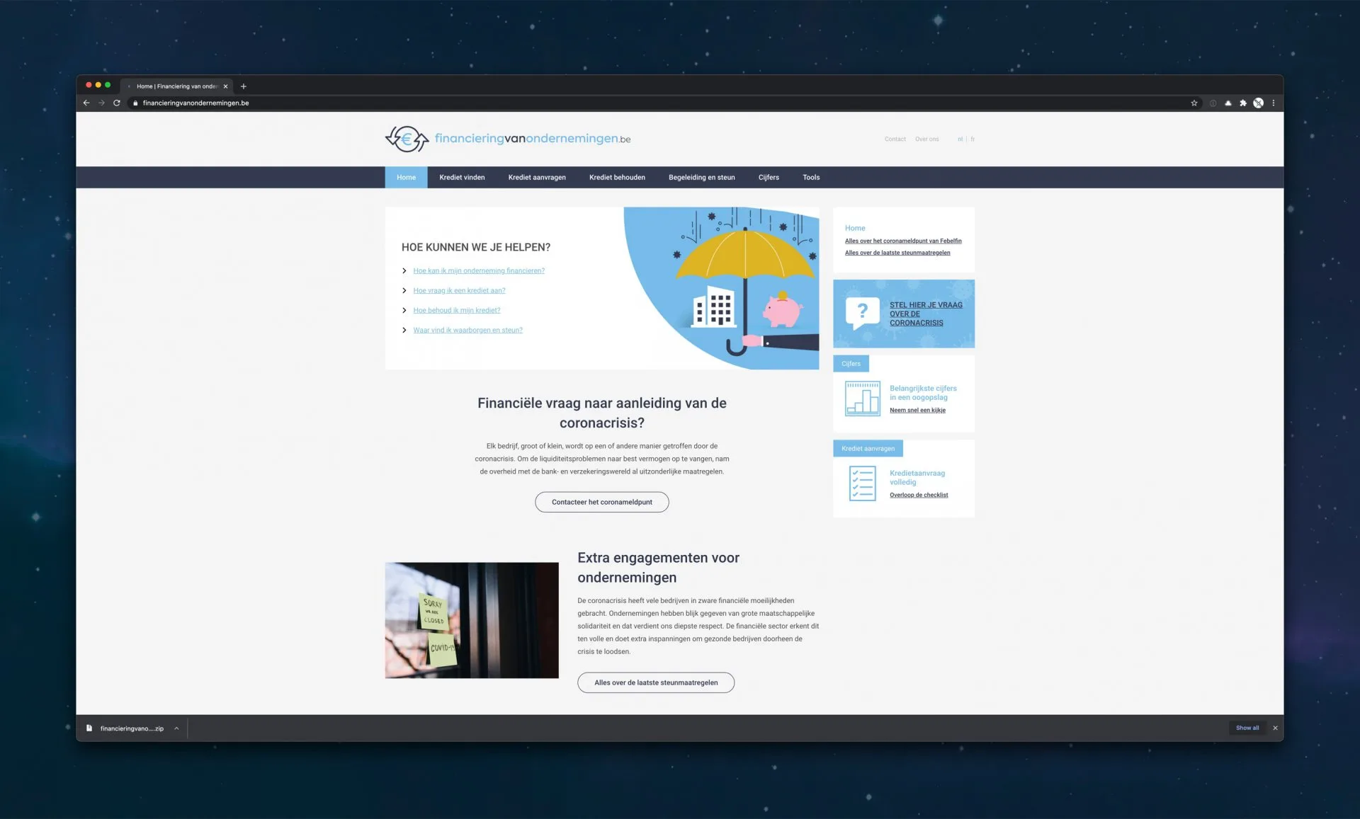 Overview page