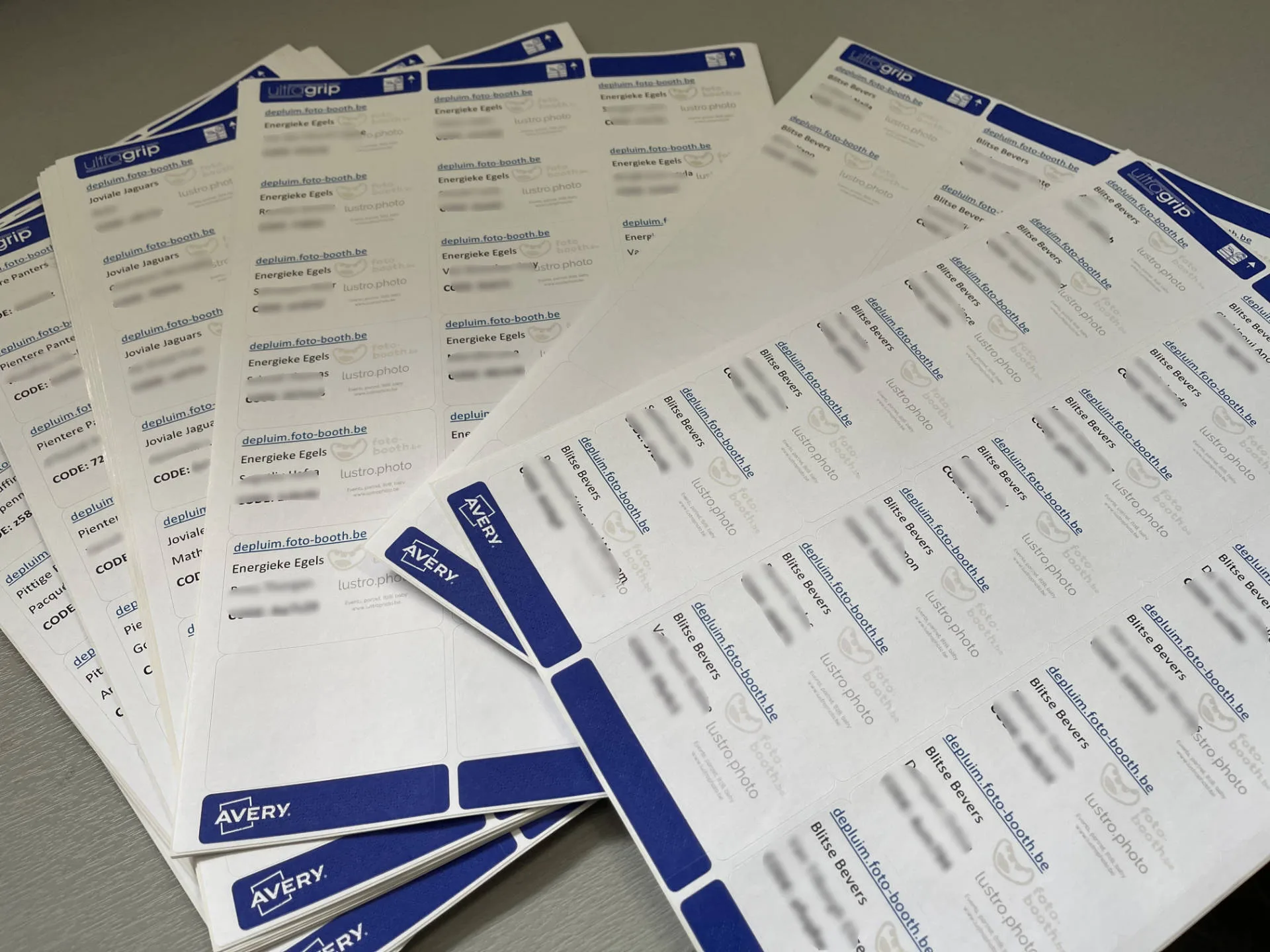 Labels with codes