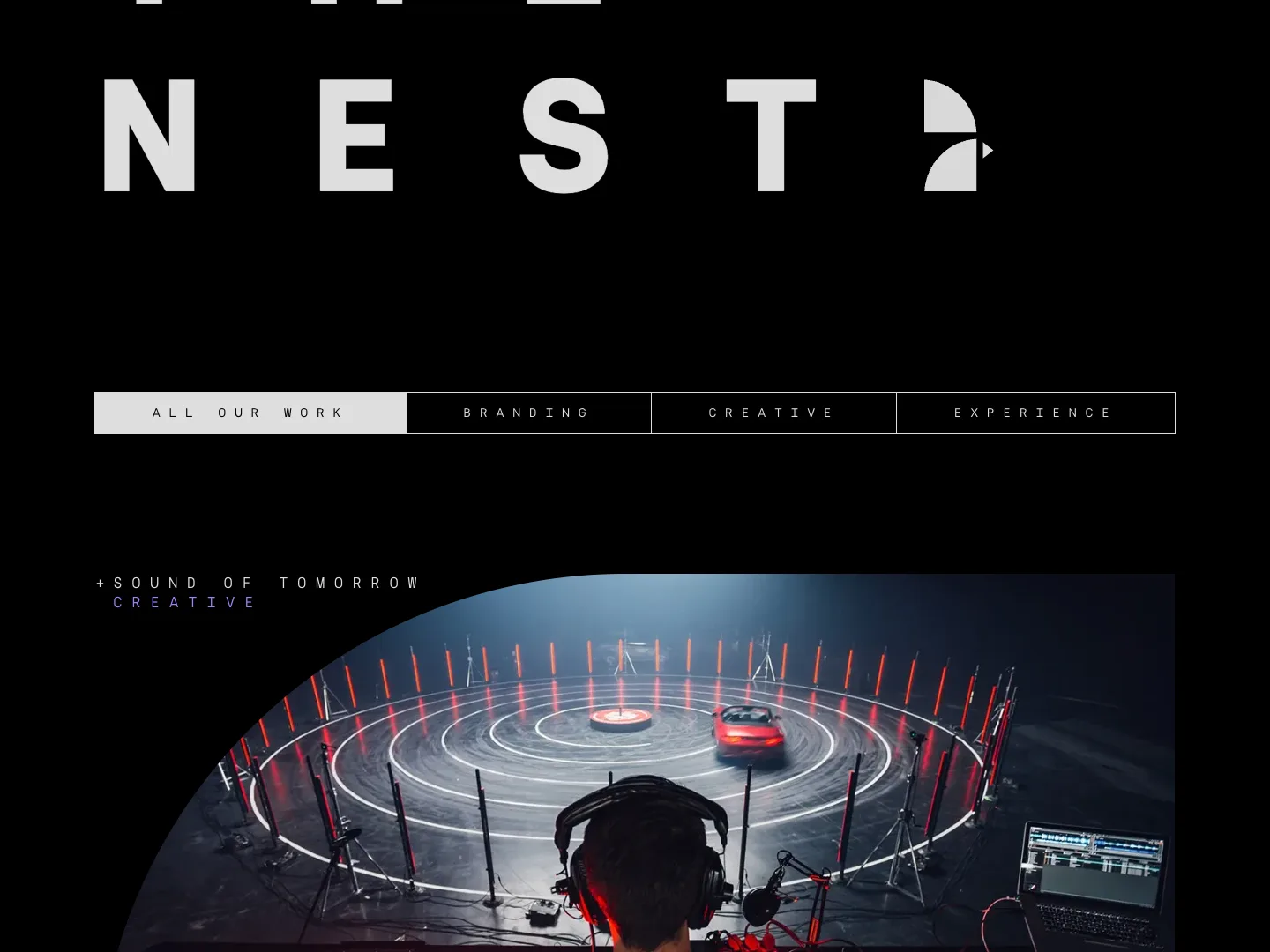 HYPERCHICKEN work page with filters for branding, creative and experience above the Sound of Tomorrow case