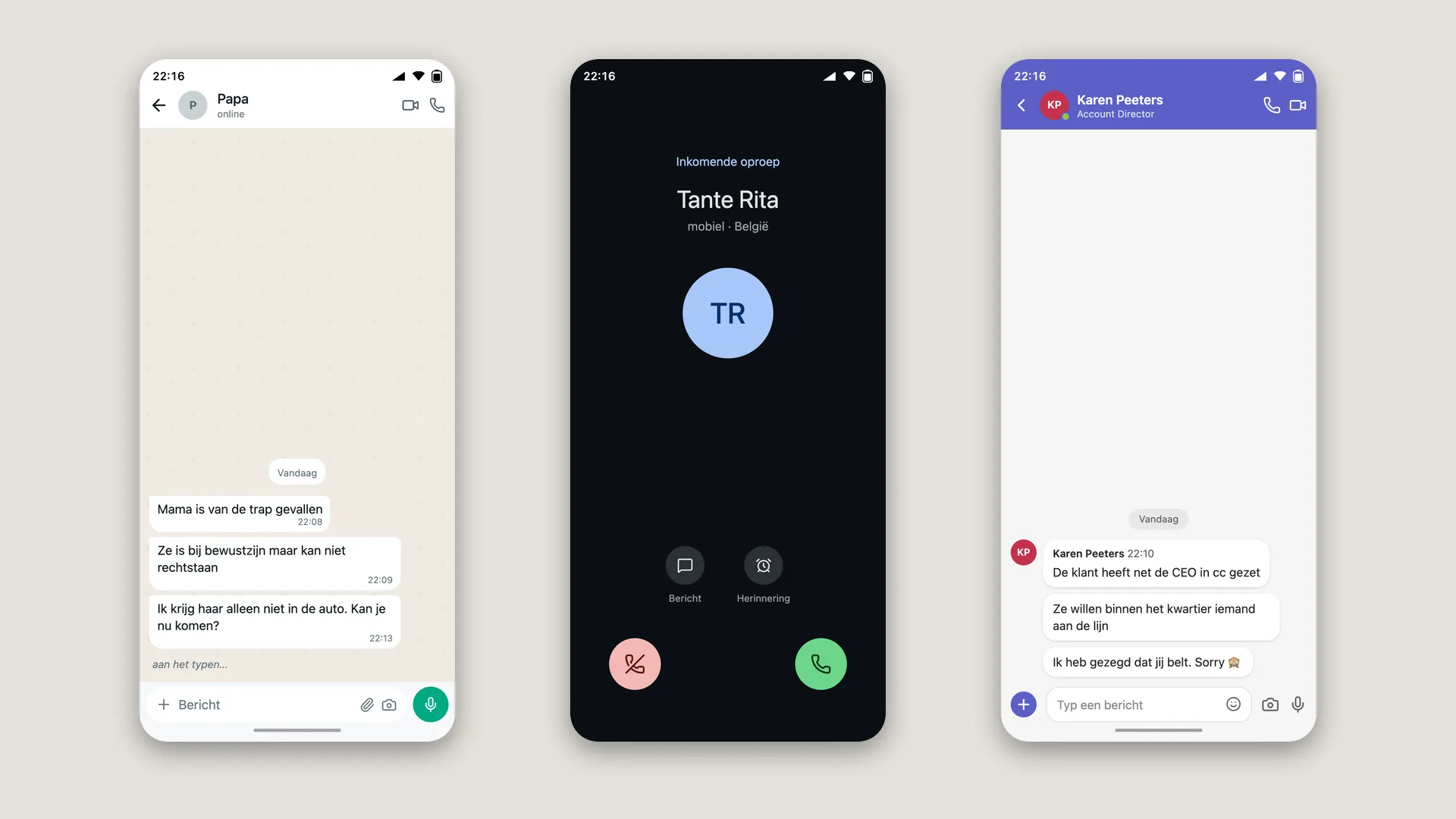 The same excuses in the Android look and light mode