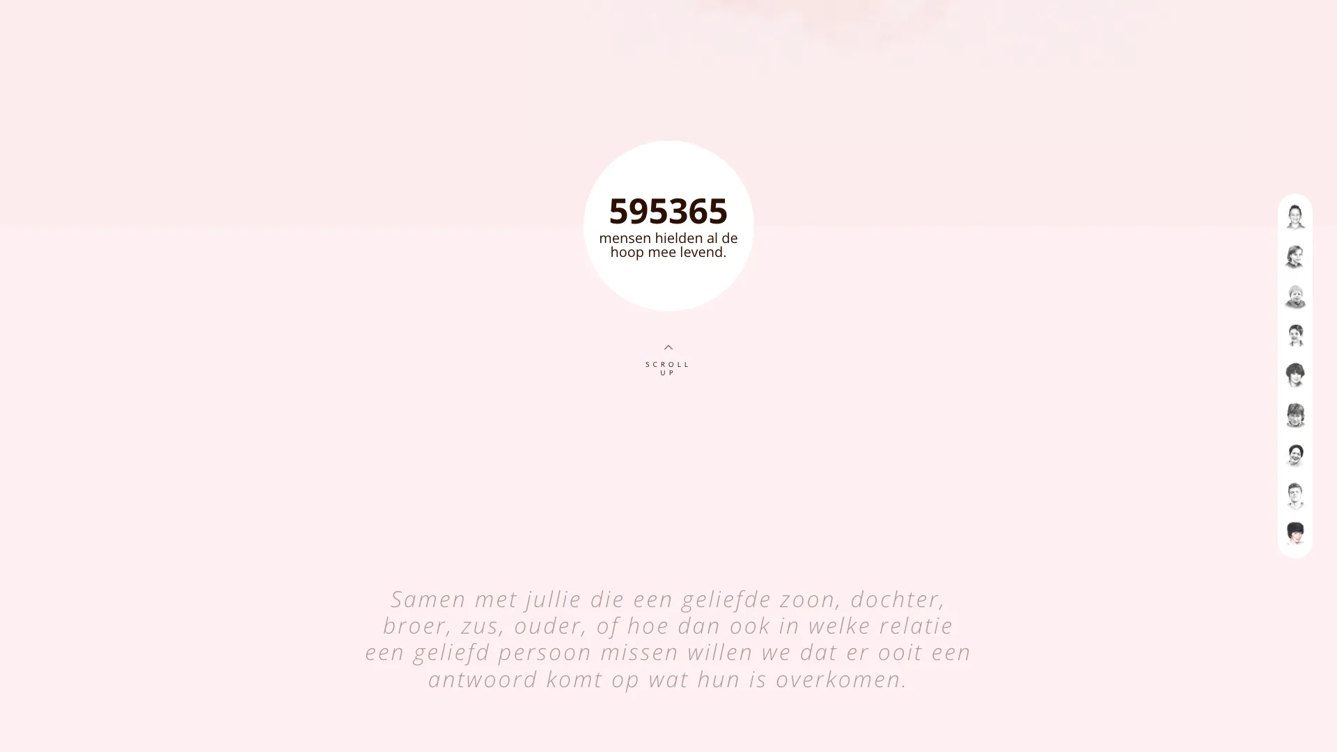 Teller van het aantal mensen dat de hoop mee levend hield