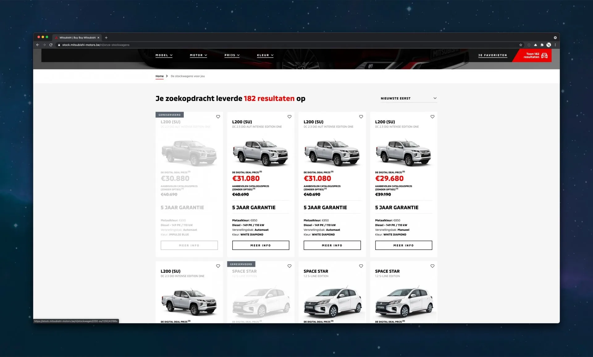Mitsubishi dealer selection