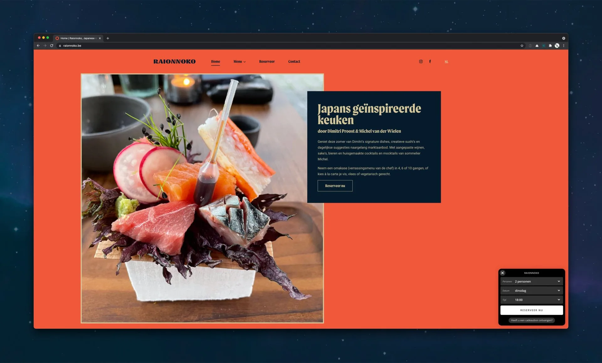 Raionnoko menu page