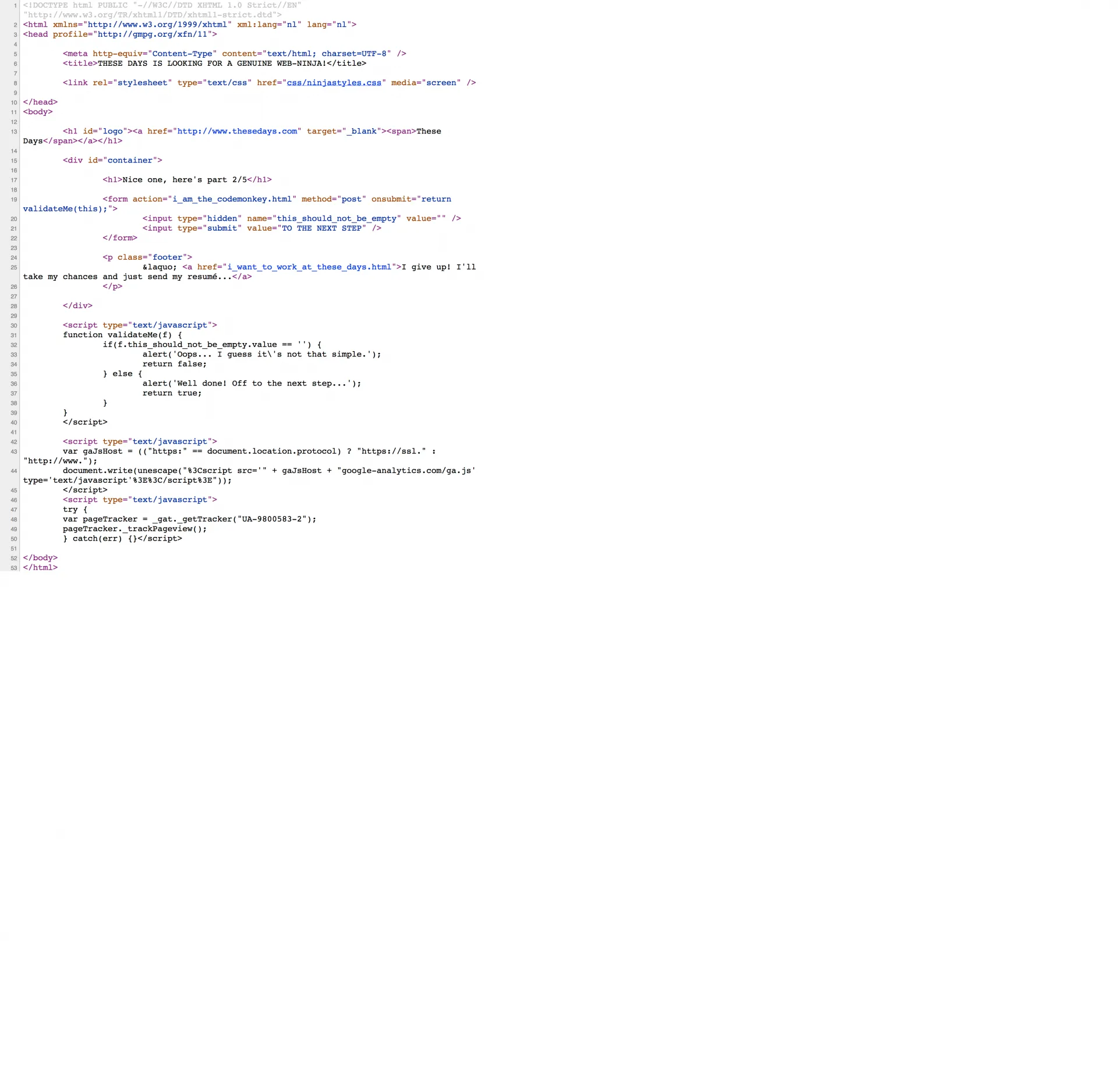Ninja source code challenge