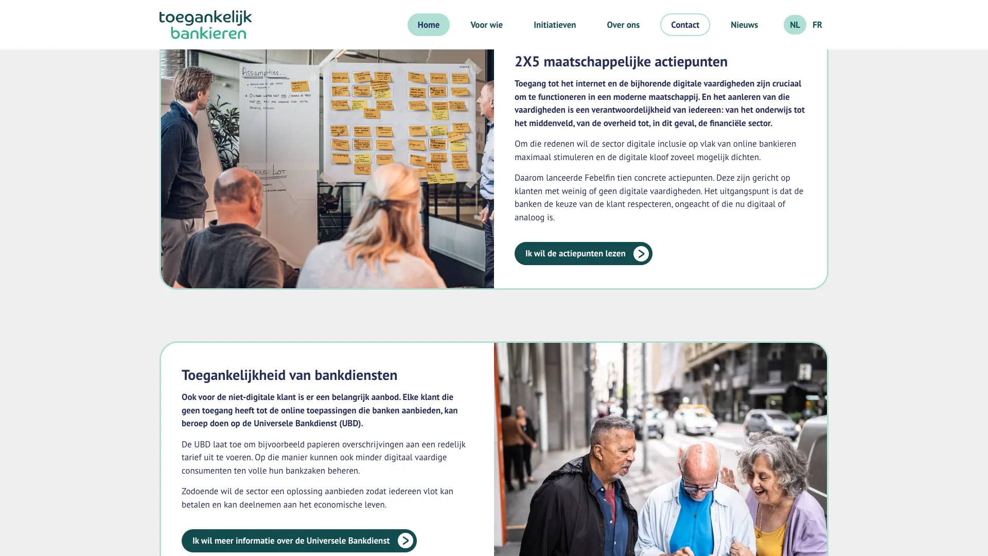 Sections about the social action points and the Universal Banking Service