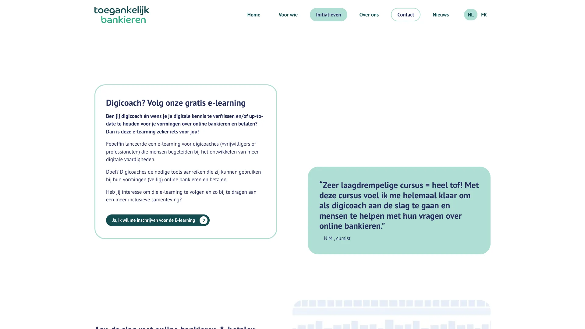 E-learning initiative for digital coaches with a quote from a participant