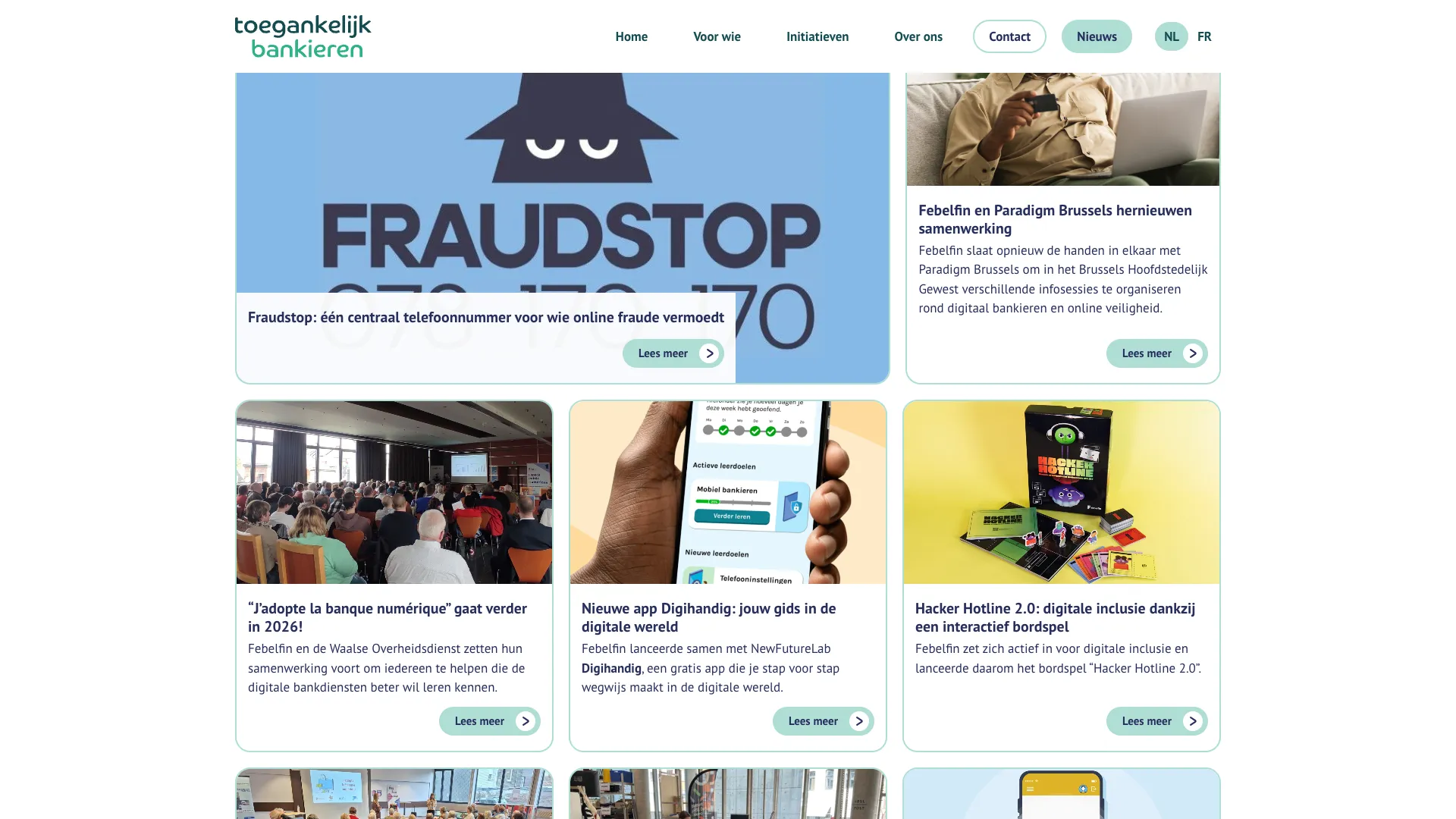 News overview with a card per article